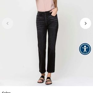 NWT Flying Monkey High Rise Hidden Button Up Ankle Straight Jeans